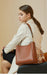 Women’s Genuine Leather Bucket Bag – Soft Cowhide Shoulder Handbag - Samanta Factory