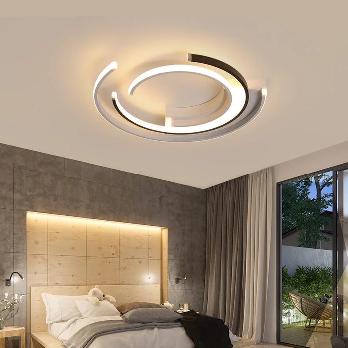 Modern Black LED Ceiling Light – Metal & Acrylic Surface-Mounted Fixture - Samanta Factory