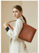 Women’s Genuine Leather Bucket Bag – Soft Cowhide Shoulder Handbag - Samanta Factory
