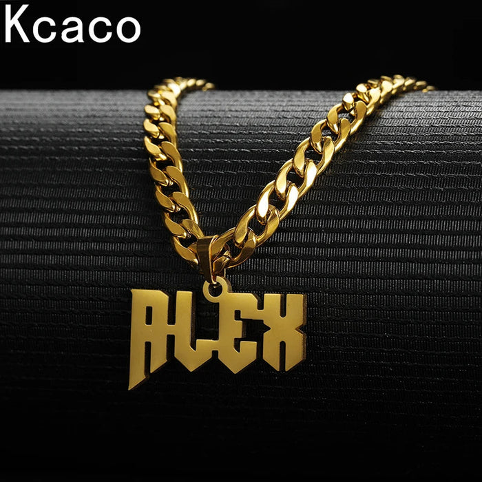 Custom Name Necklace – Hip Hop personalized Pendant Chain for Boys SF