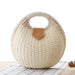 Women's Natural Rattan Handwoven Round Shell Handbag Top-handle Bag Summer Fashion Bohemia Female Casual Tote Clutch Beach Bag SF