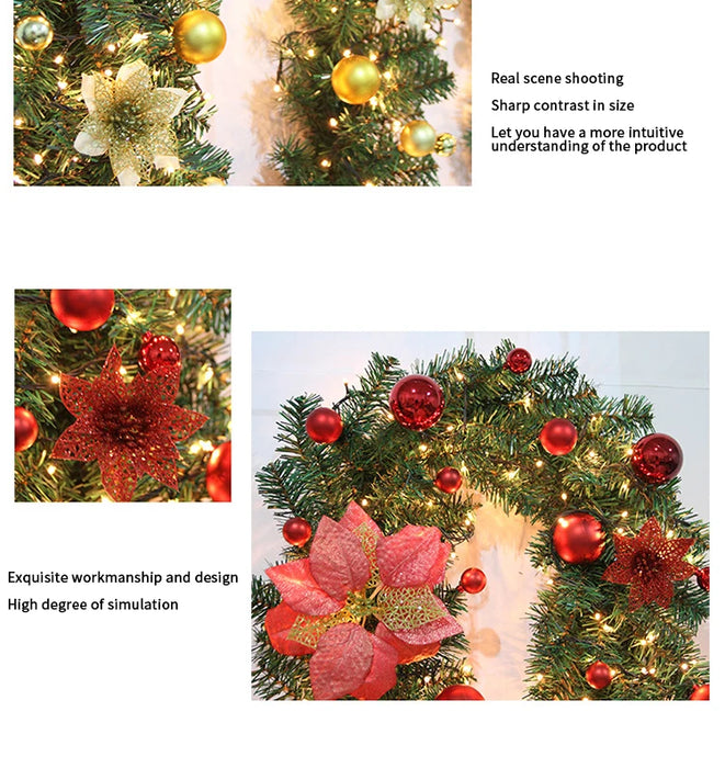 LED Christmas Wreath – Flexible Light-Up Garland for Home Décor