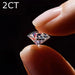 2ct Moissanite Ring – D Color VVS1 with Blue Sapphire Accent SF