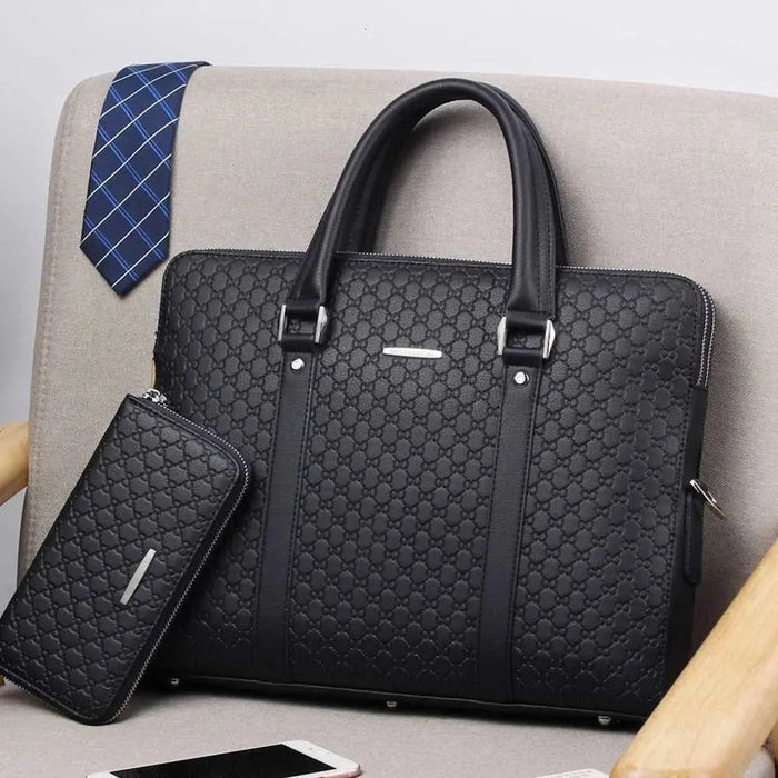 Men’s Laptop Briefcase – Double-Layer Business Shoulder Bag SF