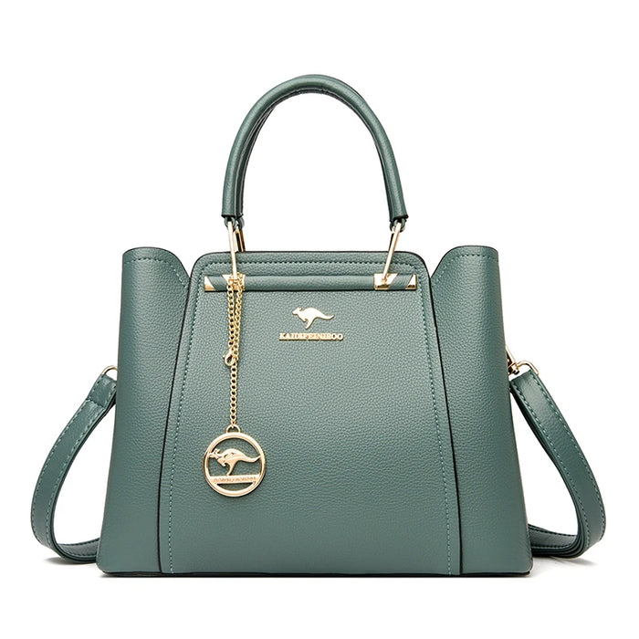 Women’s Shoulder Bag – Soft Leather Tote with Tassel Pendant - Samanta Factory