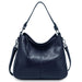 Genuine Leather Shoulder Bag – Soft, Versatile Hobo with Ruched Design - Samanta Factory