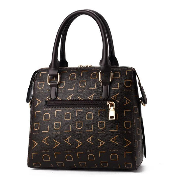 Women’s PU Leather Tote Handbag – Large Capacity Letter Design Tassel Shoulder Bag SF