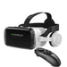 Wireless virtual reality headset with built-in Bluetooth headphones for smartphone 3D viewing

