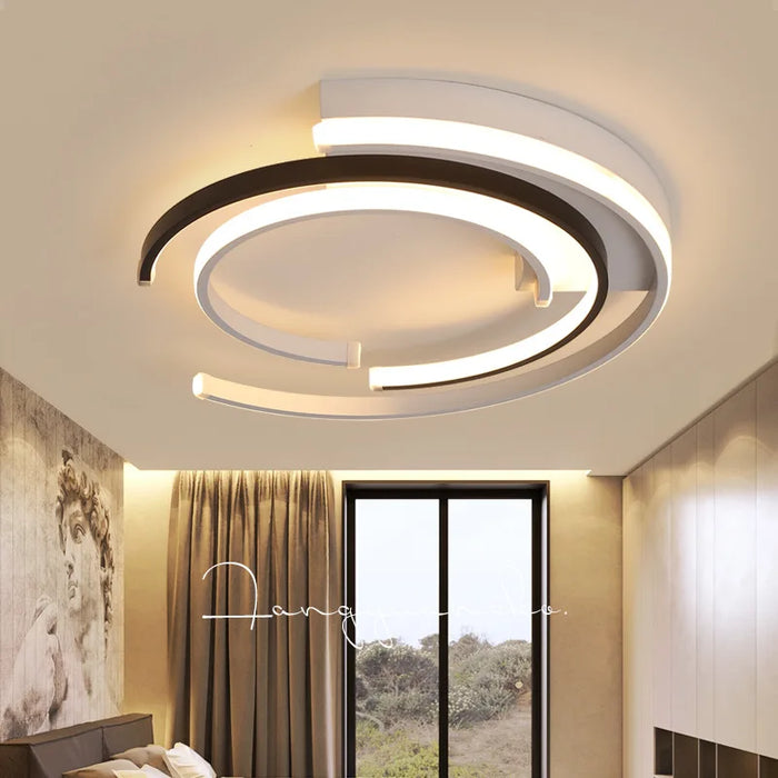 Modern Black LED Ceiling Light – Metal & Acrylic Surface-Mounted Fixture - Samanta Factory