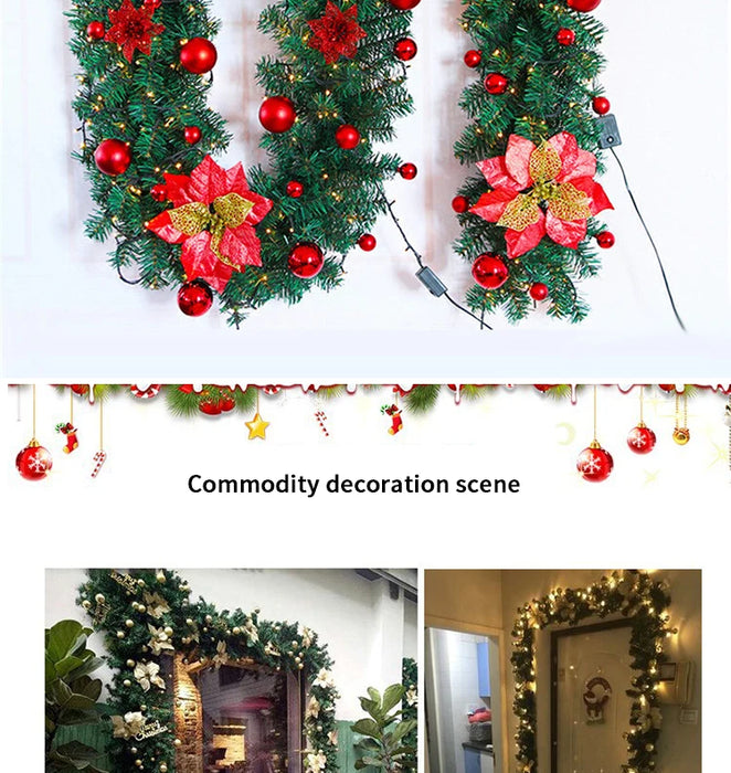 LED Christmas Wreath – Flexible Light-Up Garland for Home Décor