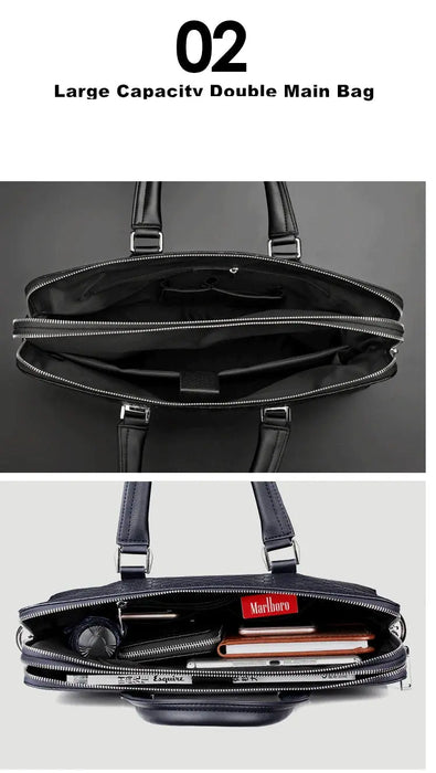 Men’s Laptop Briefcase – Double-Layer Business Shoulder Bag SF
