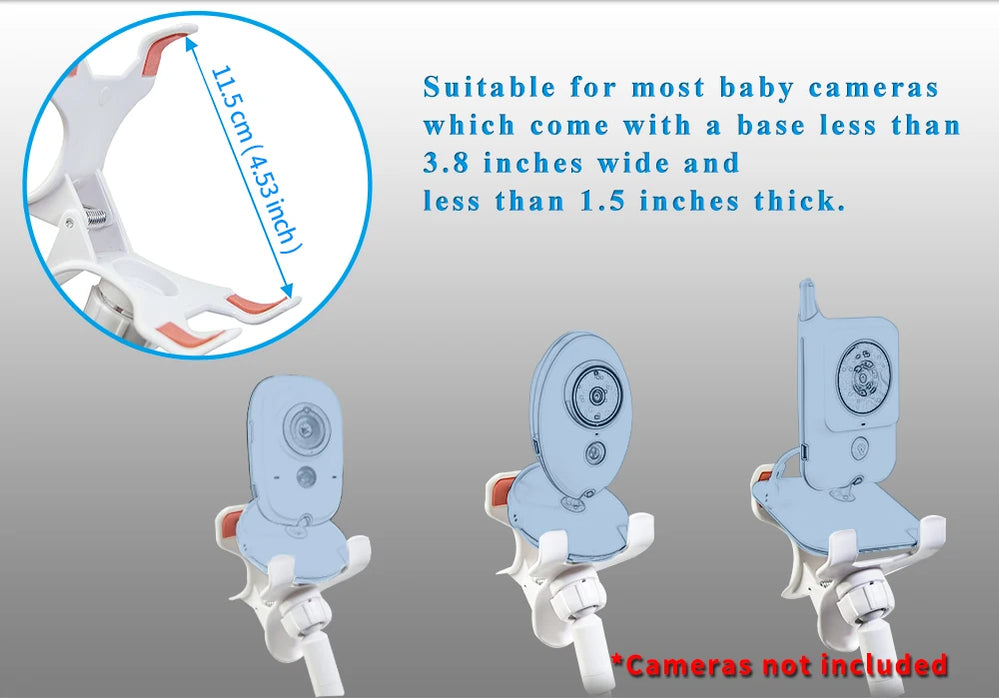Universal Baby Monitor Camera Holder – Adjustable Long Arm Mount for Crib or Bed