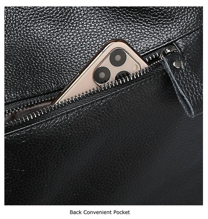 Genuine Leather Shoulder Bag – Soft, Versatile Hobo with Ruched Design - Samanta Factory