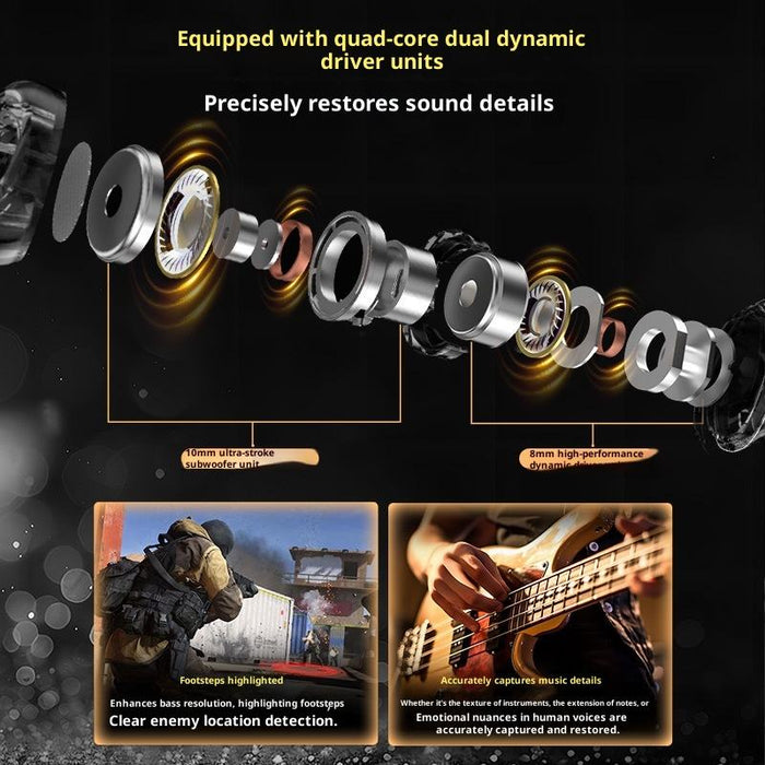 KZ Duet Wired Earphones – Quad-Core Dual Driver with LHDC HD Sound - Samanta Factory