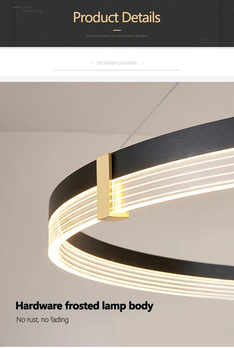 Stylish Nordic LED Pendant Light Fixture with Aluminum Frame & Long-Lasting LEDs - Samanta Factory