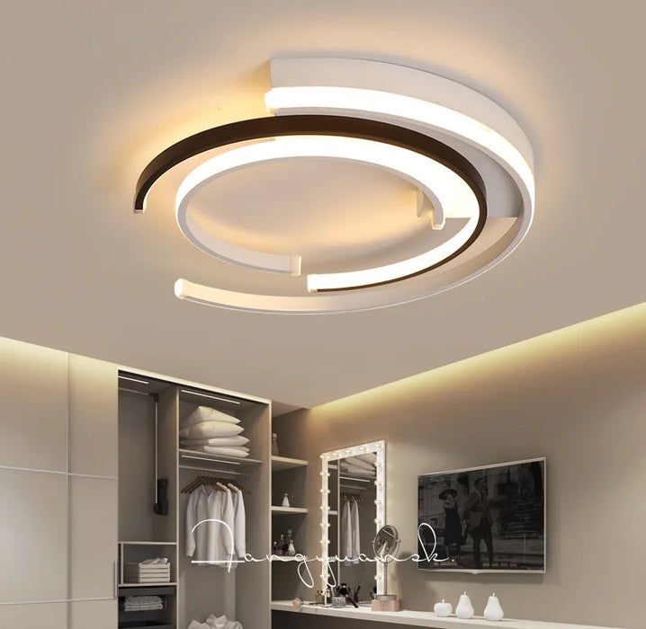 Modern Black LED Ceiling Light – Metal & Acrylic Surface-Mounted Fixture - Samanta Factory