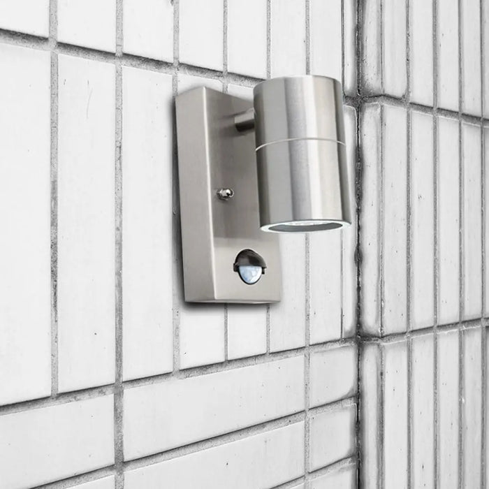 PIR Motion Sensor LED Wall Light – Stainless Steel, Waterproof IP44 Outdoor Lamp - Samanta Factory