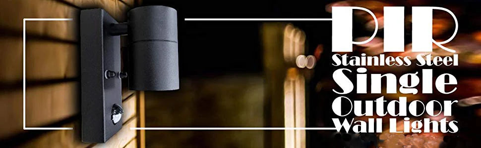 PIR Motion Sensor LED Wall Light – Stainless Steel, Waterproof IP44 Outdoor Lamp - Samanta Factory
