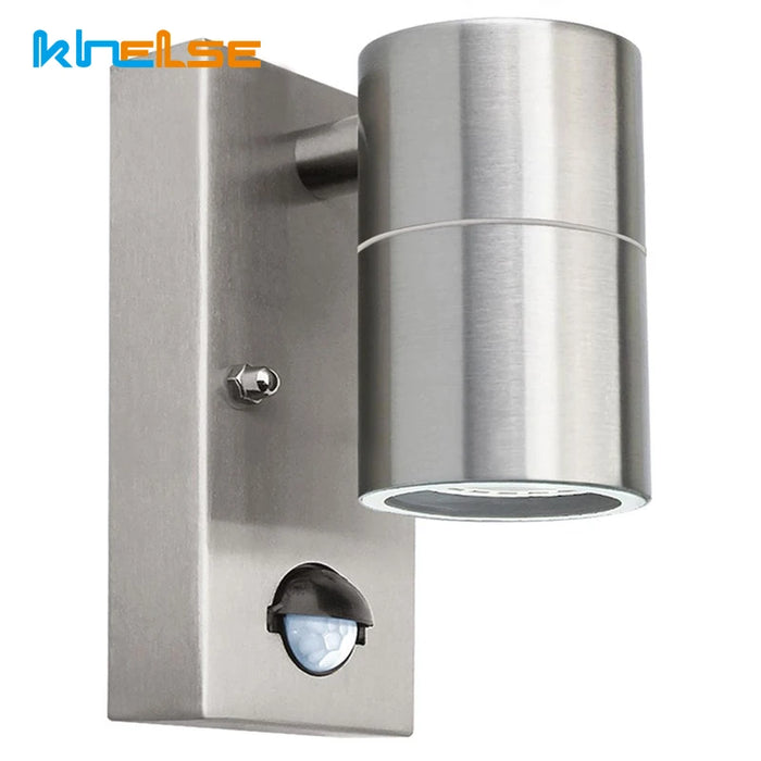 PIR Motion Sensor LED Wall Light – Stainless Steel, Waterproof IP44 Outdoor Lamp - Samanta Factory