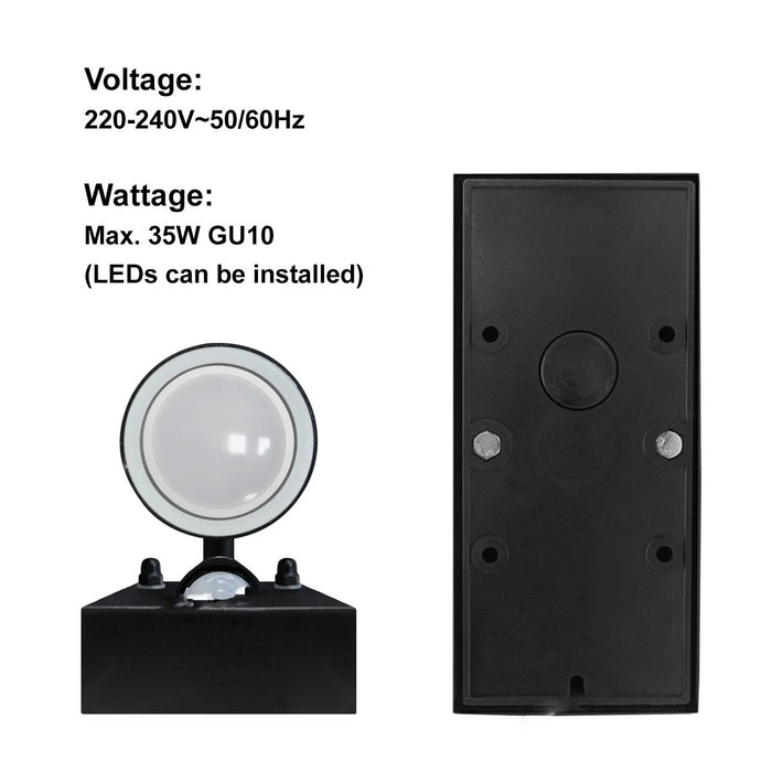 PIR Motion Sensor LED Wall Light – Stainless Steel, Waterproof IP44 Outdoor Lamp - Samanta Factory