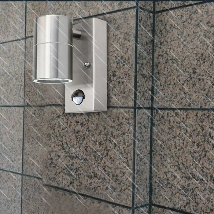 PIR Motion Sensor LED Wall Light – Stainless Steel, Waterproof IP44 Outdoor Lamp - Samanta Factory