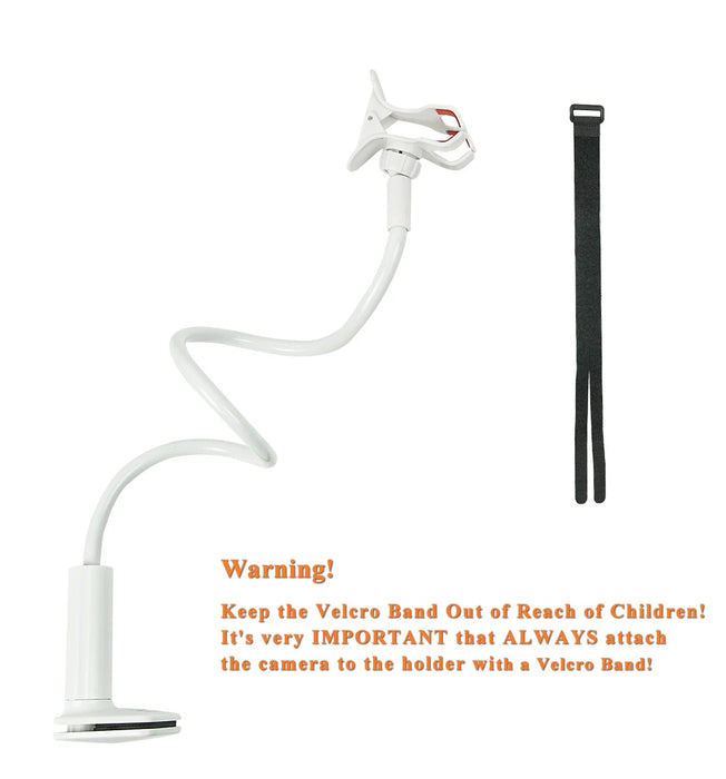 Universal Baby Monitor Camera Holder – Adjustable Long Arm Mount for Crib or Bed