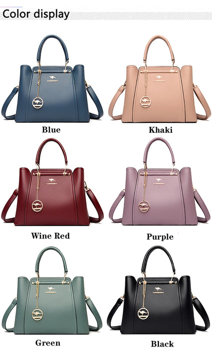 Women’s Shoulder Bag – Soft Leather Tote with Tassel Pendant - Samanta Factory