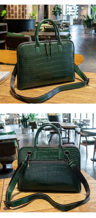 Leather Laptop Briefcase – Stylish Multi-Use Work Bag for Women SF