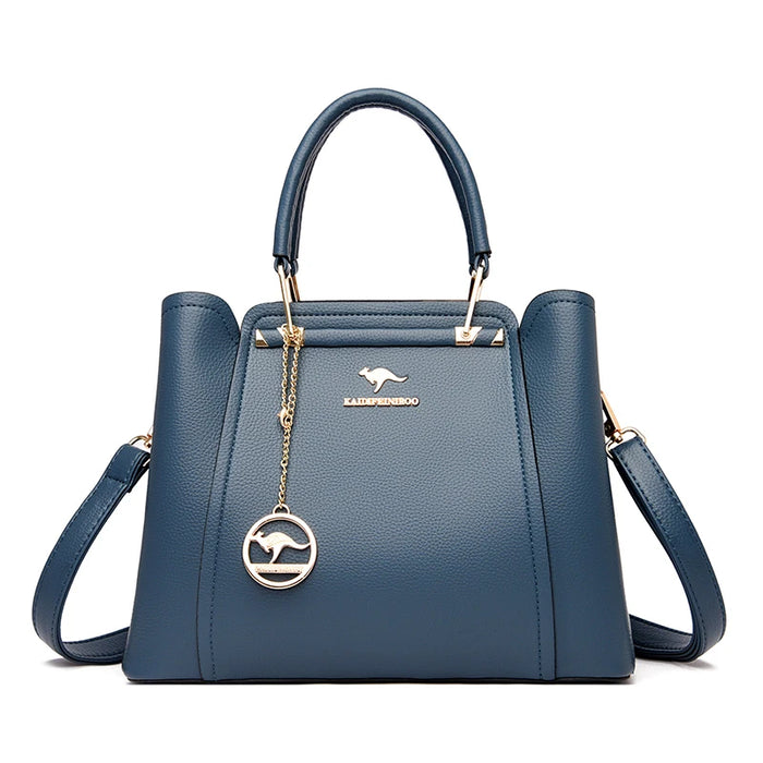 Women’s Shoulder Bag – Soft Leather Tote with Tassel Pendant - Samanta Factory
