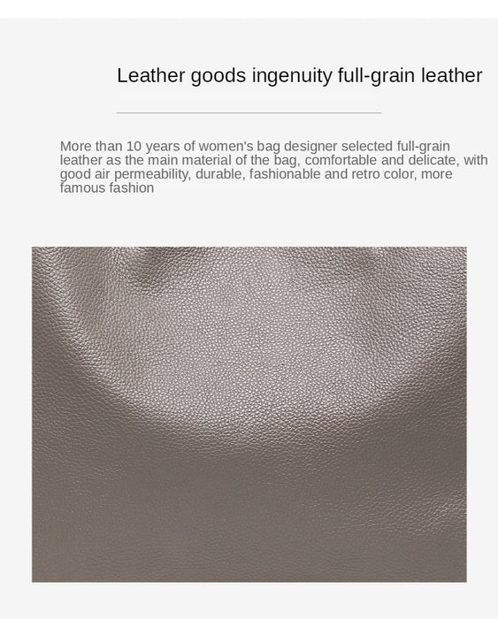 Genuine Leather Casual Tote – Soft, Versatile Design for Women - Samanta Factory
