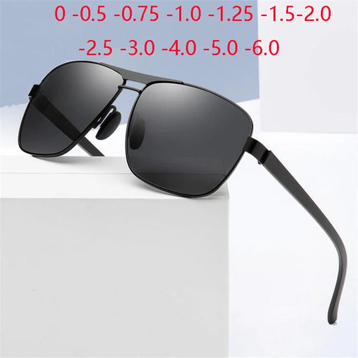 Myopia Reading Glasses for Men – Square Alloy Frame with Custom Polarized Lenses


