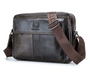 Image Alt Text:
Men’s genuine leather business shoulder bag with flap pocket and zipper closure