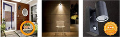 PIR Motion Sensor LED Wall Light – Stainless Steel, Waterproof IP44 Outdoor Lamp - Samanta Factory