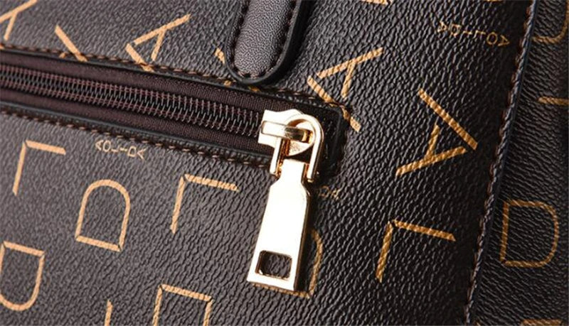 Women’s PU Leather Tote Handbag – Large Capacity Letter Design Tassel Shoulder Bag SF