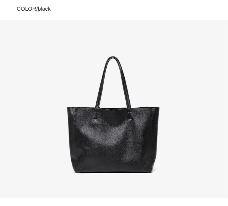 Genuine Leather Casual Tote – Soft, Versatile Design for Women - Samanta Factory