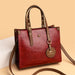 Women’s Leather Handbag – Vintage Casual Tote with Zipper & Hasp Closure - Samanta Factory