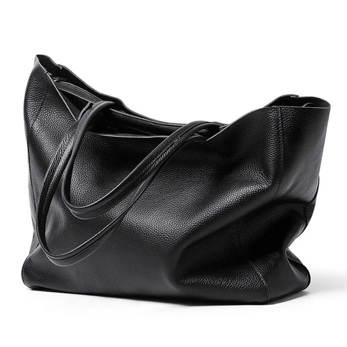 Genuine Leather Casual Tote – Soft, Versatile Design for Women - Samanta Factory