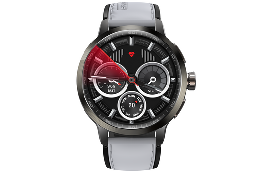 Android smart watch with 1.75-inch AMOLED display, heart rate and blood oxygen monitor, GPS, Wi-Fi, rotating camera, and multi-sport fitness tracking
