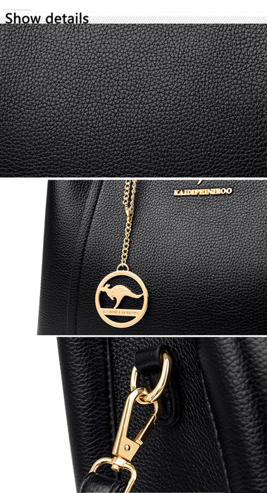 Women’s Shoulder Bag – Soft Leather Tote with Tassel Pendant - Samanta Factory