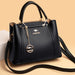 Women’s soft leather shoulder bag with tassel pendant – fashion tote handbag

