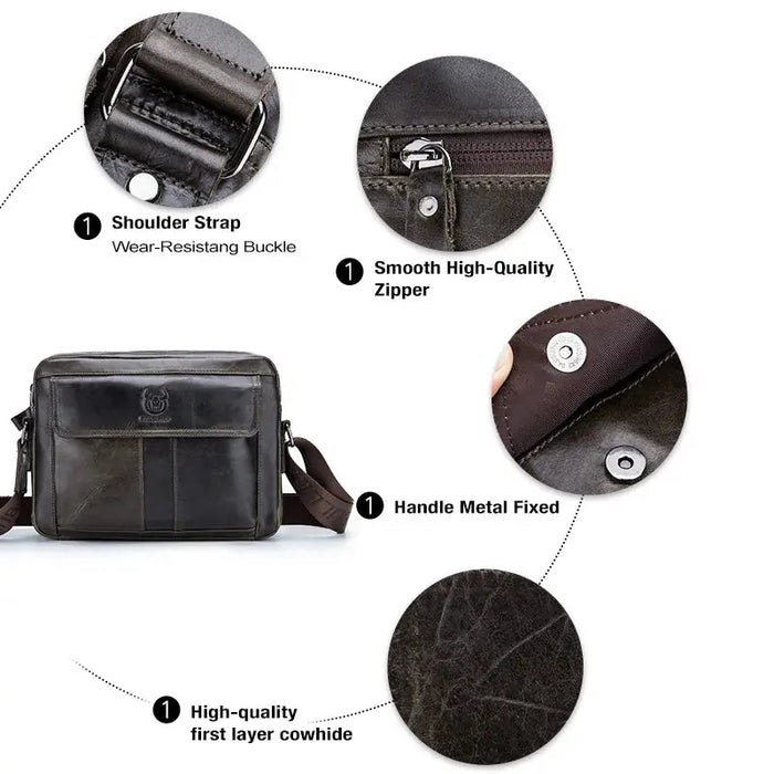 Leather Business Shoulder Bag – Soft Men’s Work Messenger Bag SF