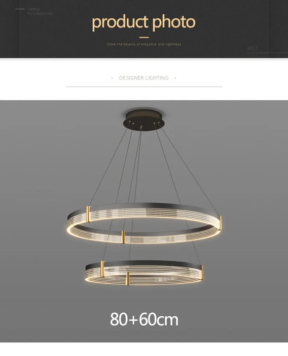 Stylish Nordic LED Pendant Light Fixture with Aluminum Frame & Long-Lasting LEDs - Samanta Factory