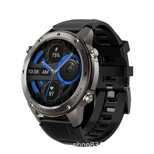 Outdoor sports smartwatch with 1.43-inch AMOLED HD display, dual-frequency GPS, BLE 5.3, heart rate and blood oxygen monitoring, compass, and 5ATM waterproof design