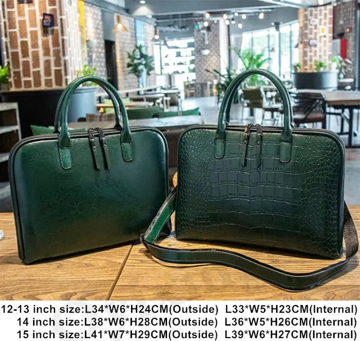 Leather Laptop Briefcase – Stylish Multi-Use Work Bag for Women SF
