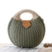 Women's Natural Rattan Handwoven Round Shell Handbag Top-handle Bag Summer Fashion Bohemia Female Casual Tote Clutch Beach Bag SF