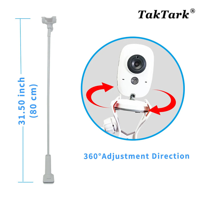 Universal Baby Monitor Camera Holder – Adjustable Long Arm Mount for Crib or Bed