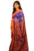 Handwoven Khandua silk saree from Odisha with Ikat tie-dye patterns featuring lotuses, animals, and geometric motifs, saree only