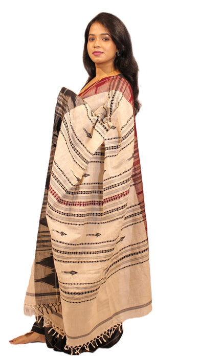 Kotpad Saree – Handwoven Tribal Weave in Natural Aul Dye