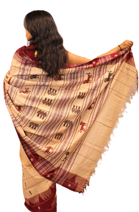 Kotpad Saree – Handwoven Tribal Design in Natural Aul Dye
