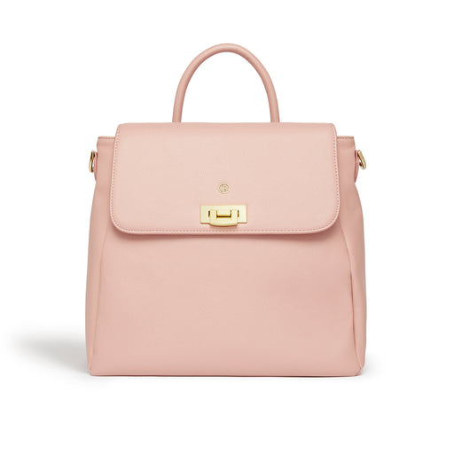  Zuri Nude Vegan Backpack with gold hardware, recycled interiors, and multiway convertible straps

